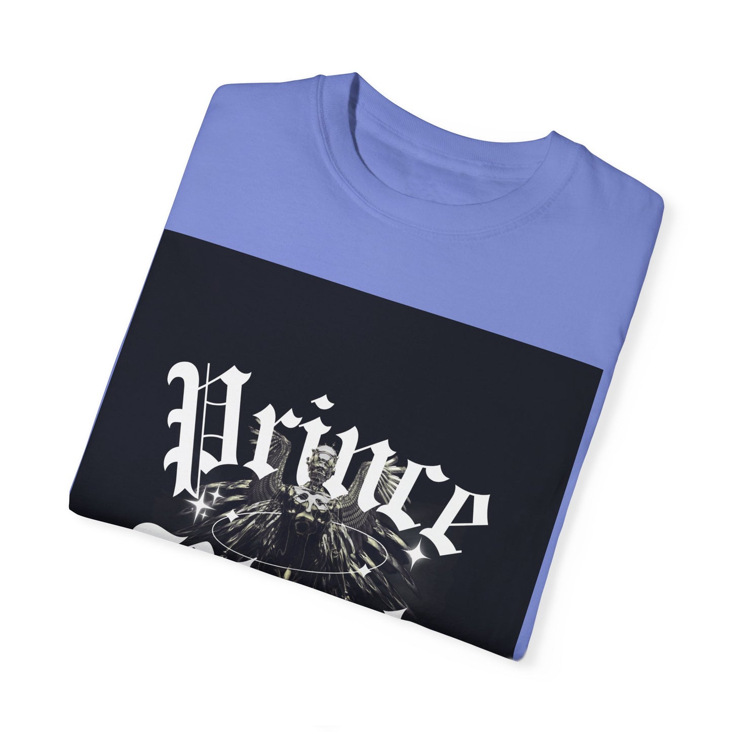 Garment-Dyed T-Shirt - "Prince Black" Graphic Tee - Streetwear Style for Music Lovers
