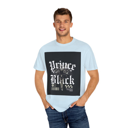 Garment-Dyed T-Shirt - "Prince Black" Graphic Tee - Streetwear Style for Music Lovers