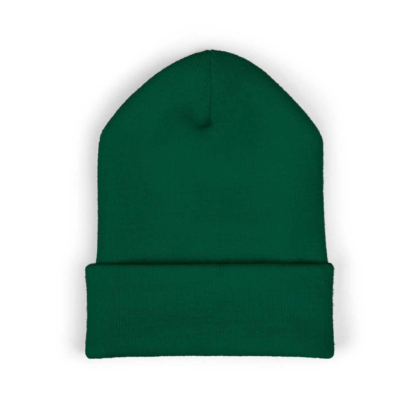 Embroidered Classic Cuffed Beanie - 'Prince Black' White Hat
