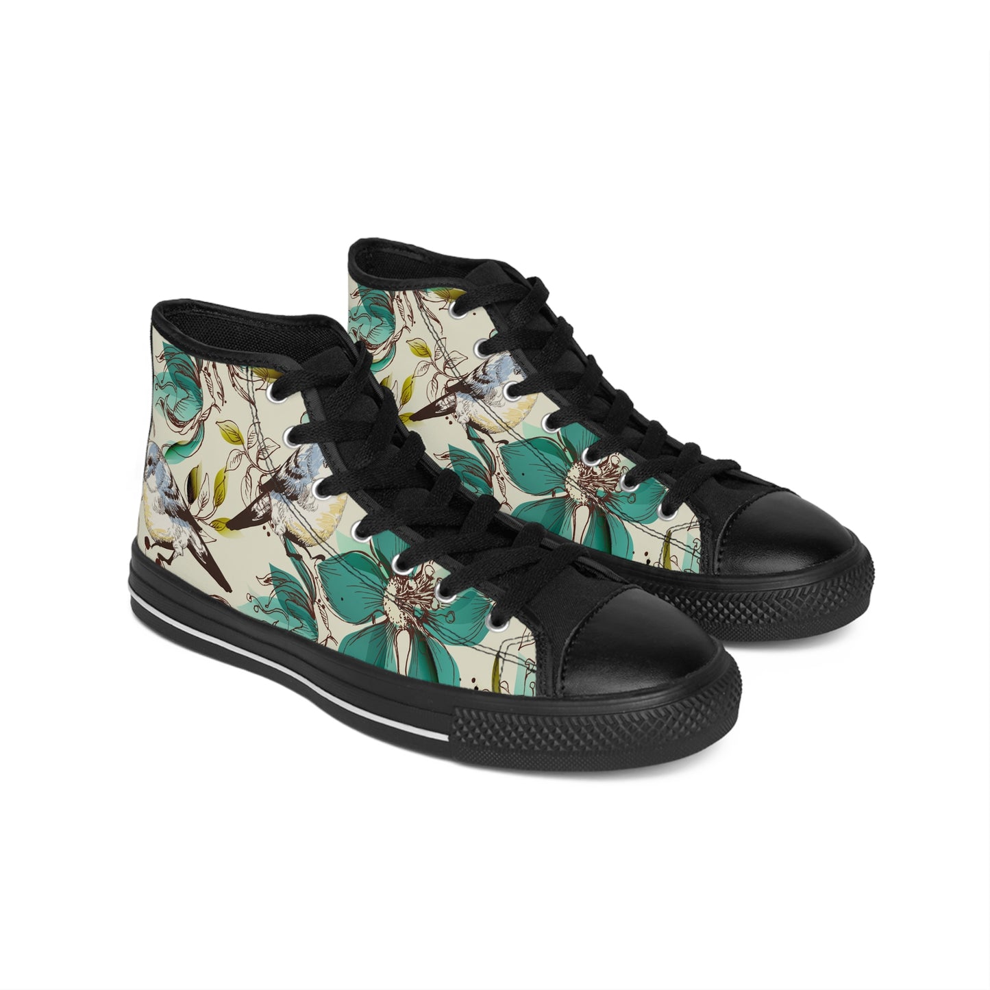 Women’s Classic Floral High-Top Sneakers - Stylish Comfort for Every Occasion