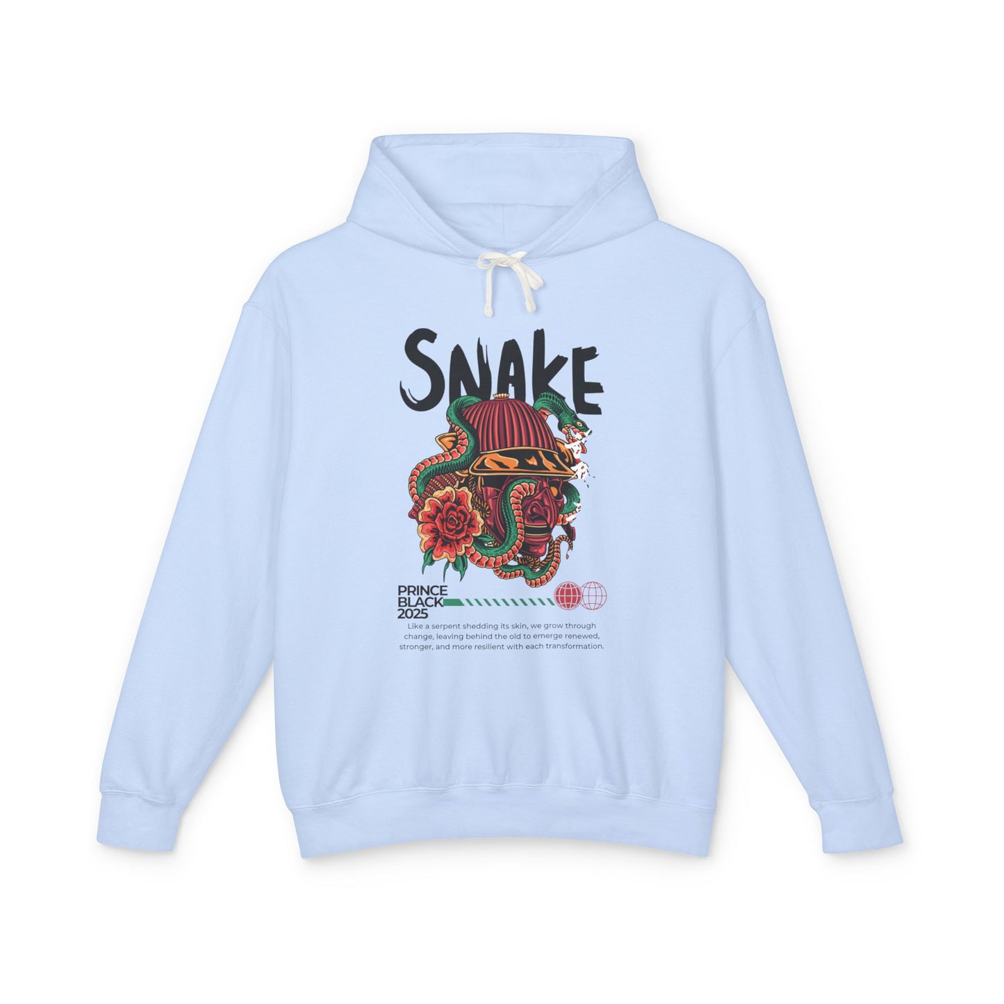 Lightweight Hooded Sweatshirt - 'Prince Black' Graphic Design 