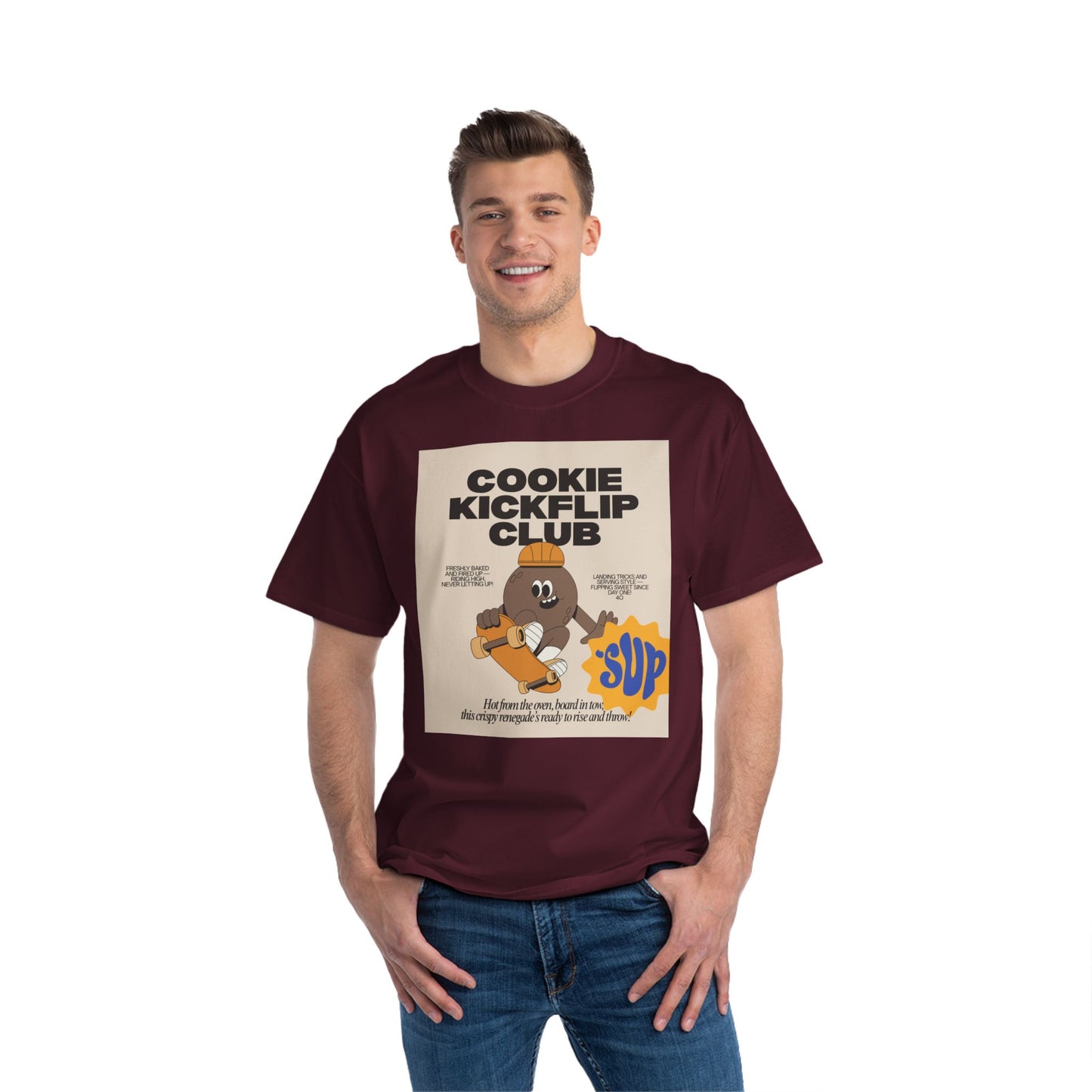 Cookie Kickflip Club T-Shirt - Fun Skateboarding Tee for Kids & Teens