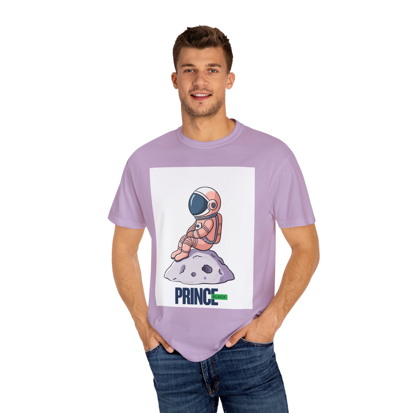 Cosmic Adventure T-shirt - Unisex Garment-Dyed Tee with Astronaut Design