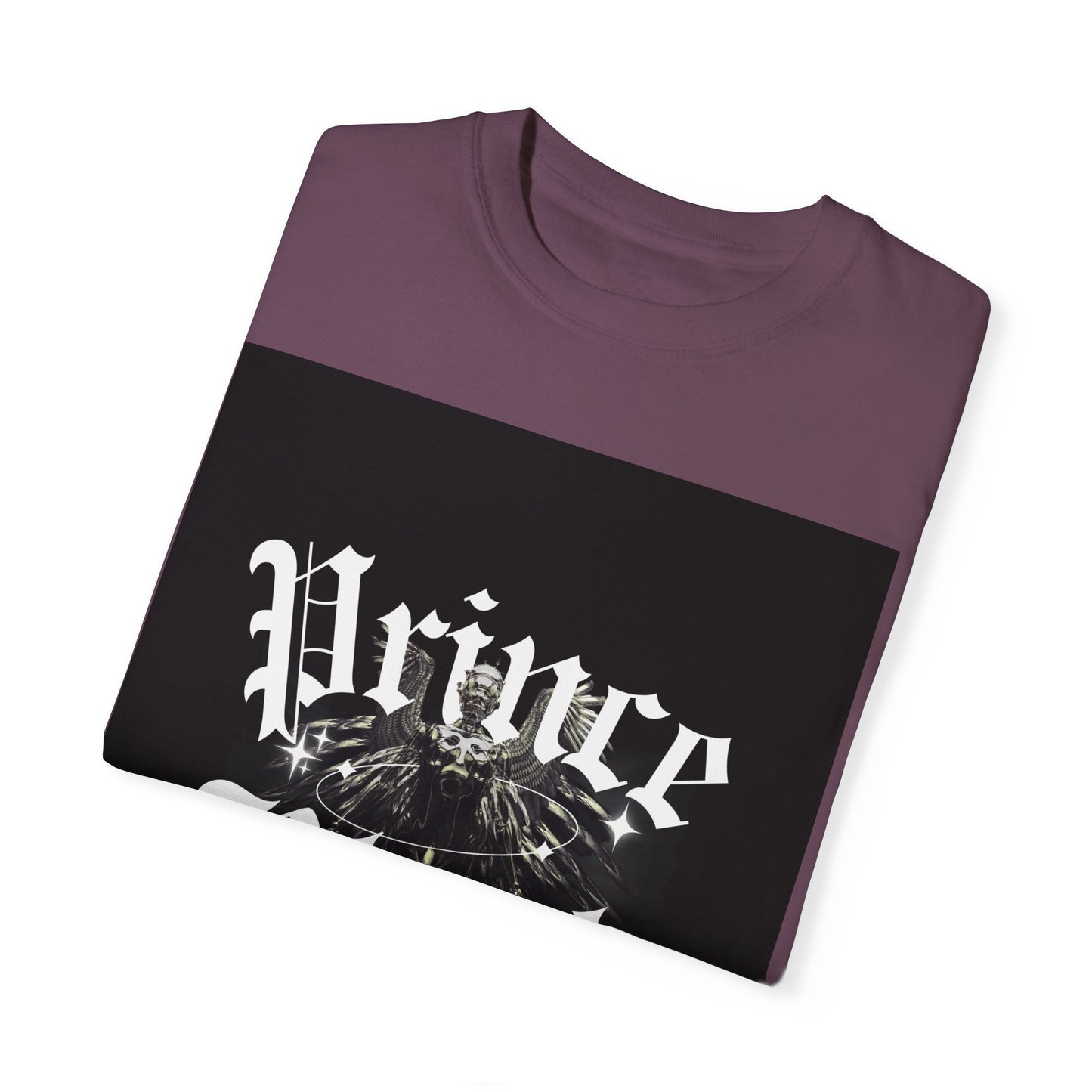Garment-Dyed T-Shirt - "Prince Black" Graphic Tee - Streetwear Style for Music Lovers