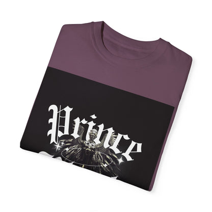 Garment-Dyed T-Shirt - "Prince Black" Graphic Tee - Streetwear Style for Music Lovers