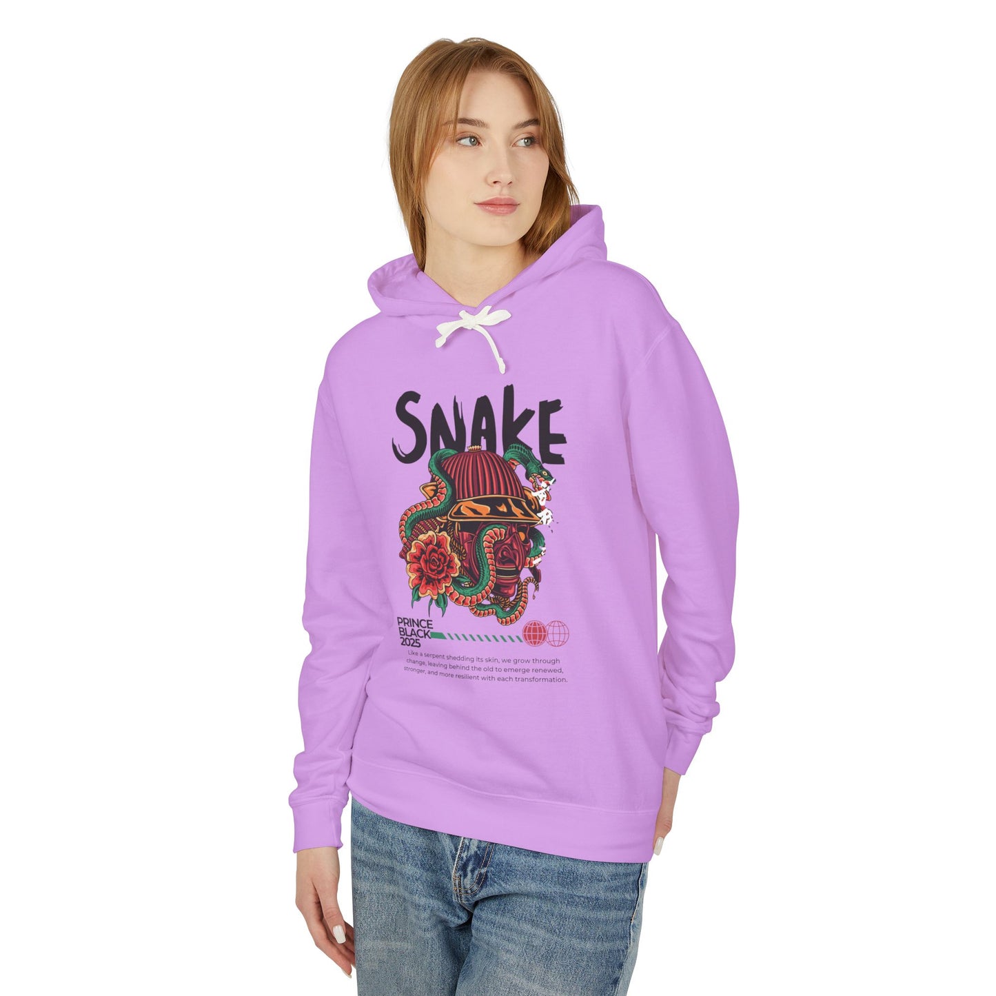 Lightweight Hooded Sweatshirt - 'Prince Black' Graphic Design 