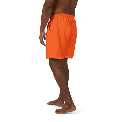 Unisex Swim Shorts - Bold Orange 'Prince Black' Design for Pool Parties & Beach Days