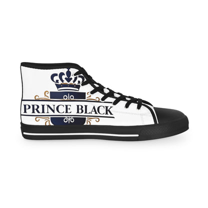 Baskets montantes pour homme – Design royal élégant avec inscription « Prince Black » 