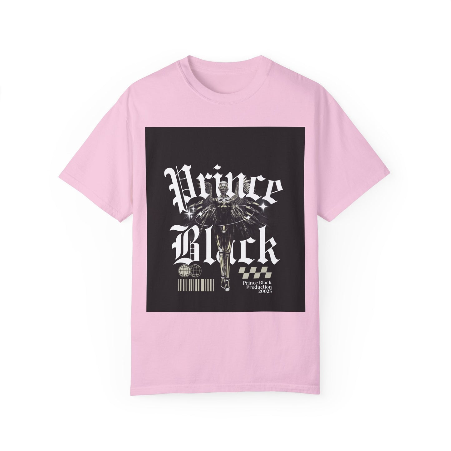 Garment-Dyed T-Shirt - "Prince Black" Graphic Tee - Streetwear Style for Music Lovers