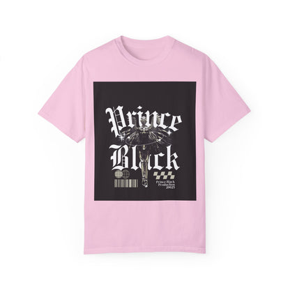 Garment-Dyed T-Shirt - "Prince Black" Graphic Tee - Streetwear Style for Music Lovers