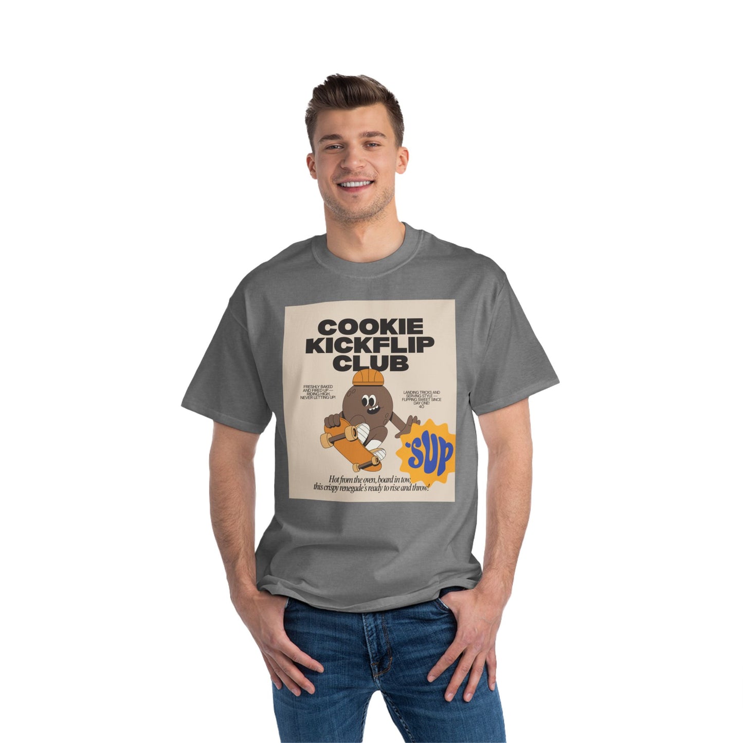 Cookie Kickflip Club T-Shirt - Fun Skateboarding Tee for Kids & Teens
