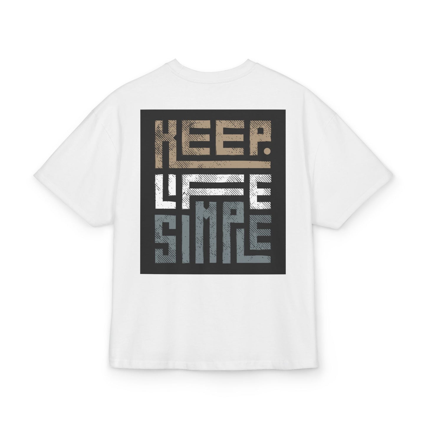 Unisex Keep Life Simple Box Tee - Oversized Cotton T-Shirt