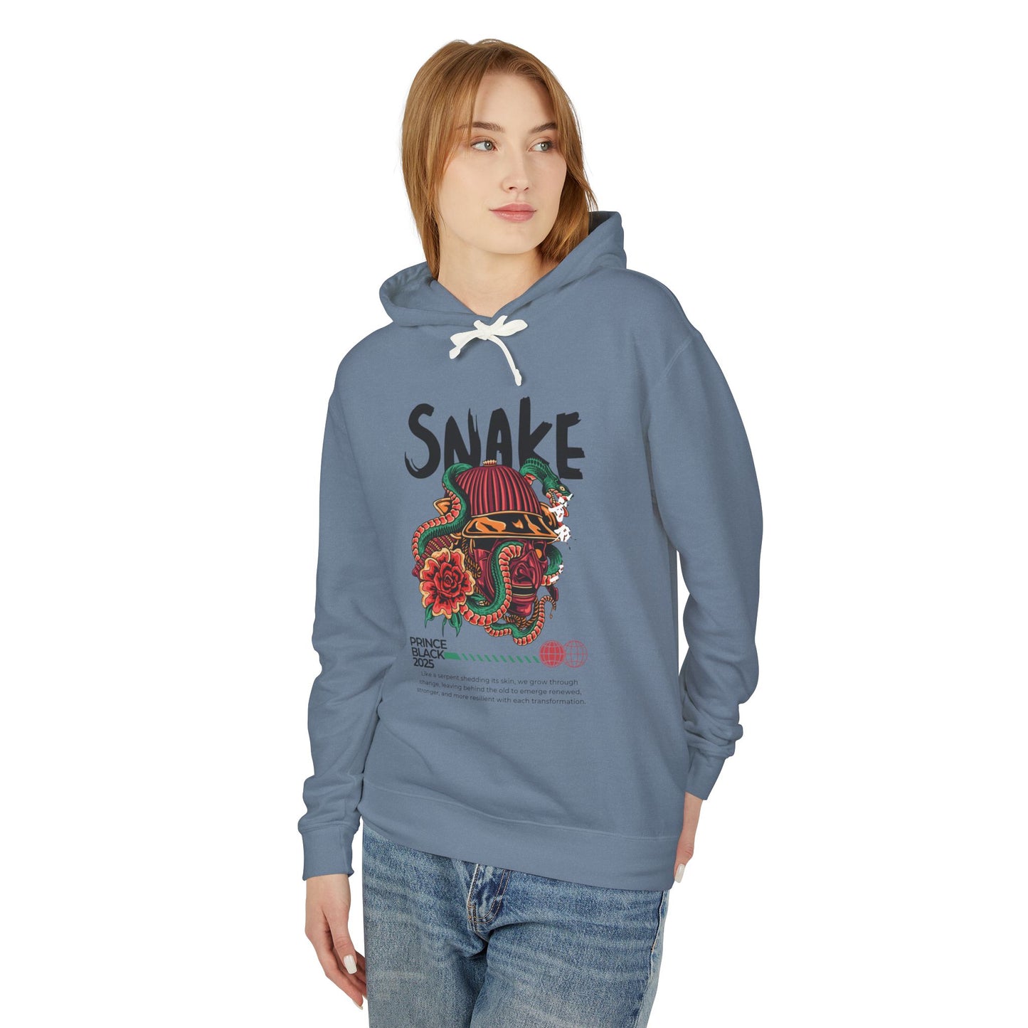 Lightweight Hooded Sweatshirt - 'Prince Black' Graphic Design 