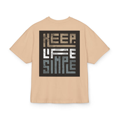 Unisex Keep Life Simple Box Tee - Oversized Cotton T-Shirt