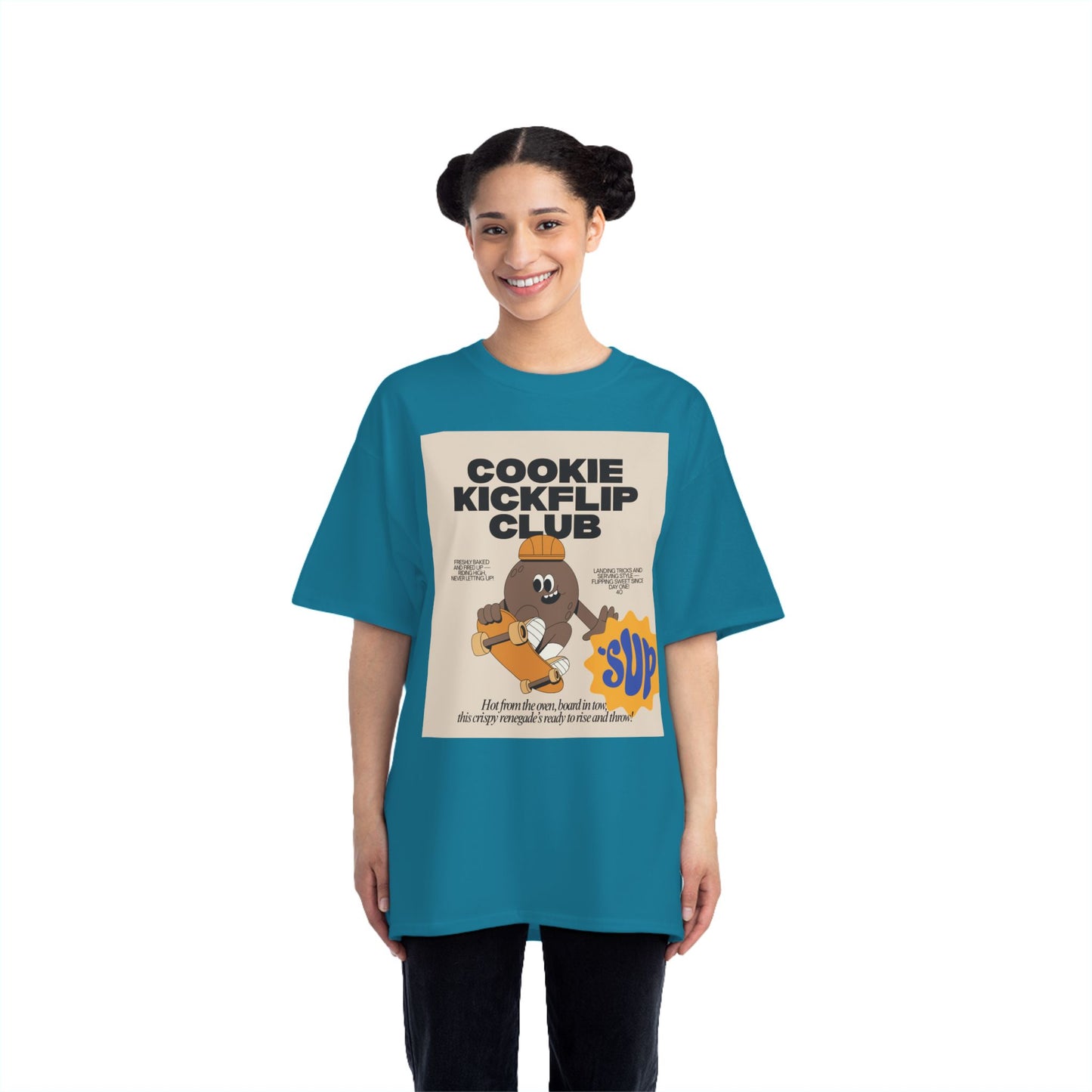 Cookie Kickflip Club T-Shirt - Fun Skateboarding Tee for Kids & Teens