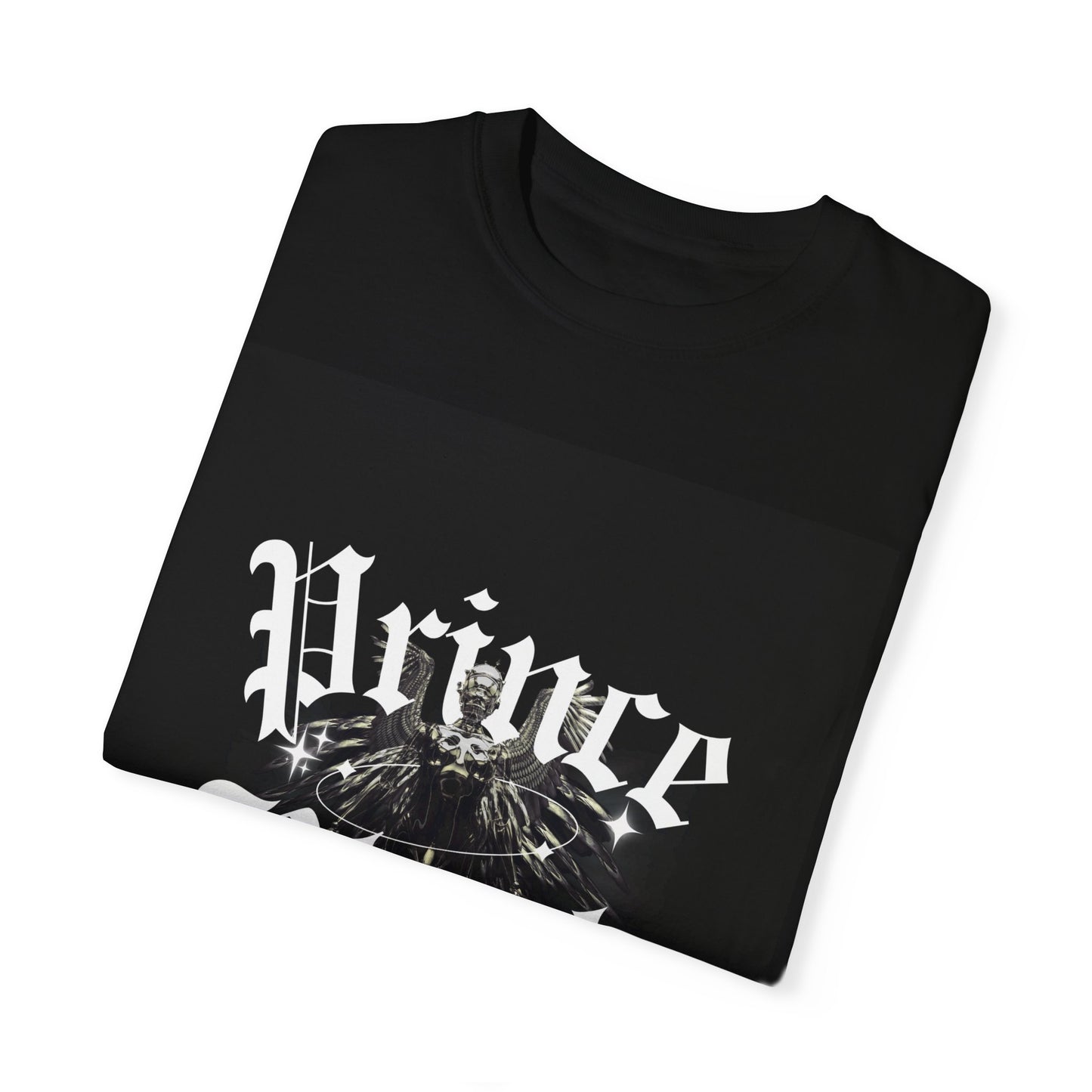 Garment-Dyed T-Shirt - "Prince Black" Graphic Tee - Streetwear Style for Music Lovers