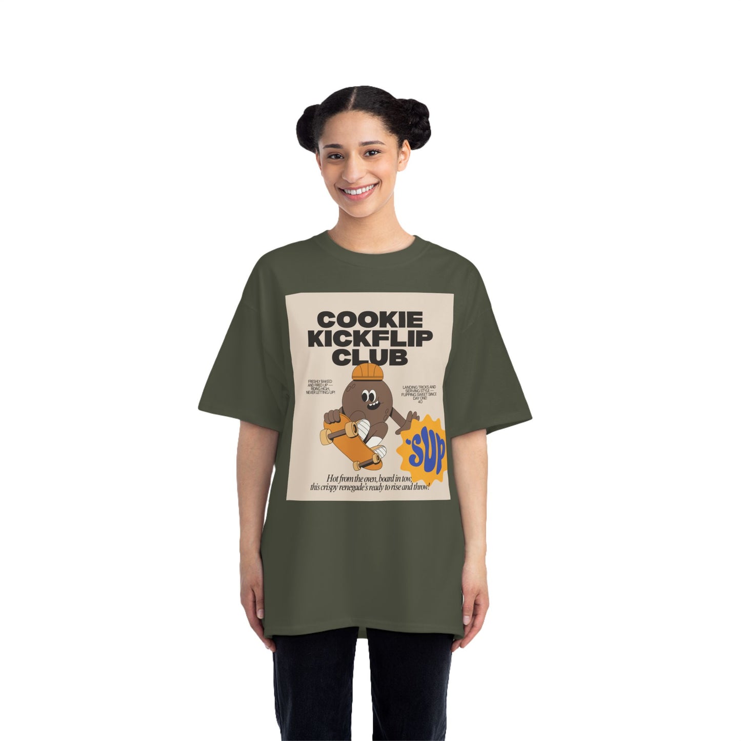 Cookie Kickflip Club T-Shirt - Fun Skateboarding Tee for Kids & Teens