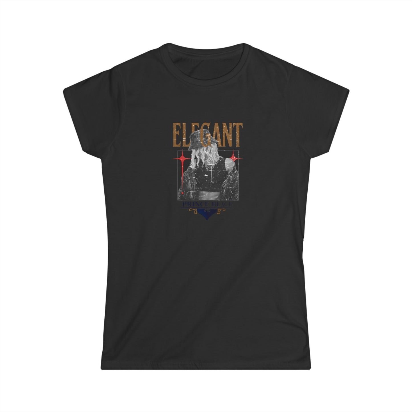 T-shirt élégant et doux pour femme – Mode chic avec motif Prince Black 