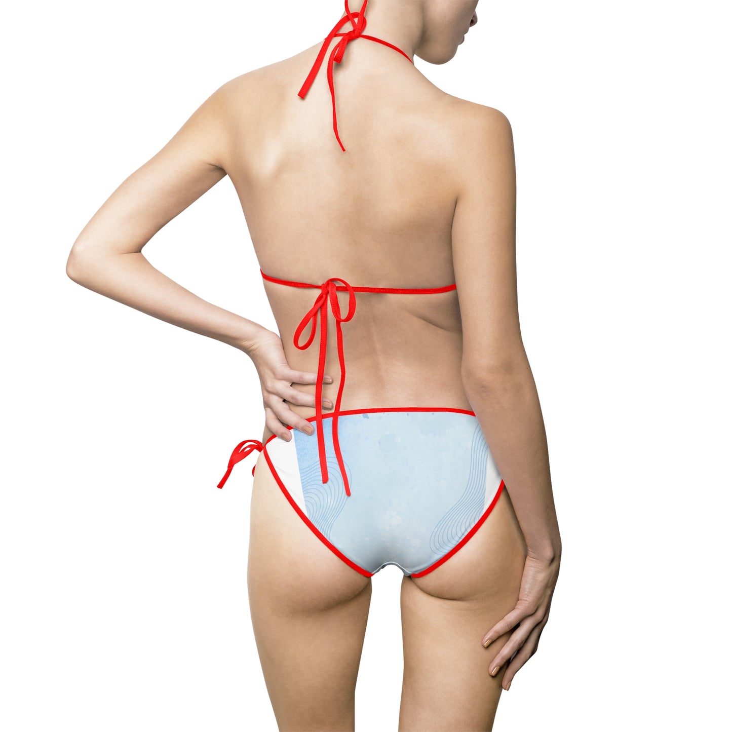 Elegant Women's Light Blue Bikini Swimsuit for Beach and Pool Days 