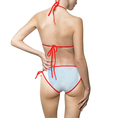 Elegant Women's Light Blue Bikini Swimsuit for Beach and Pool Days 