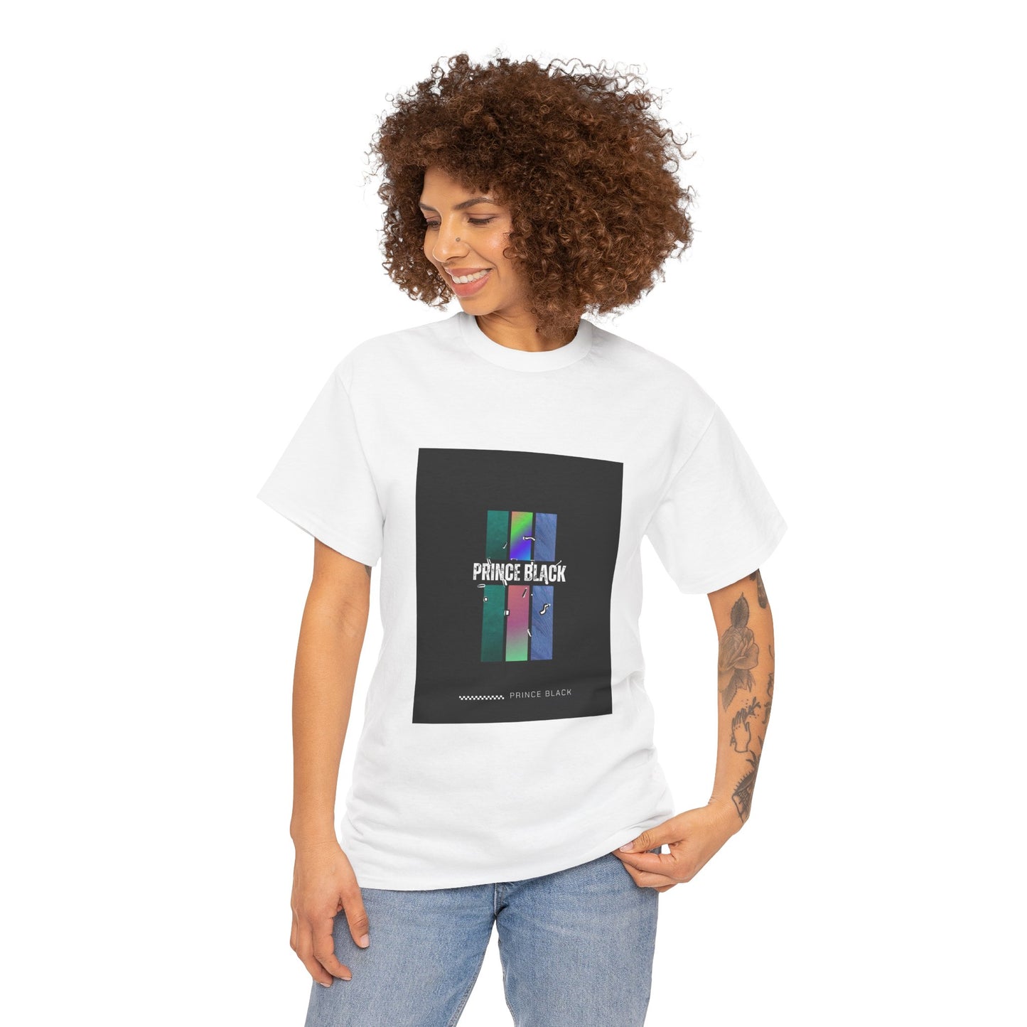 Heavy Cotton Tee - Vibrant 'PRINCE BLACK' Graphic Tee for Music Lovers