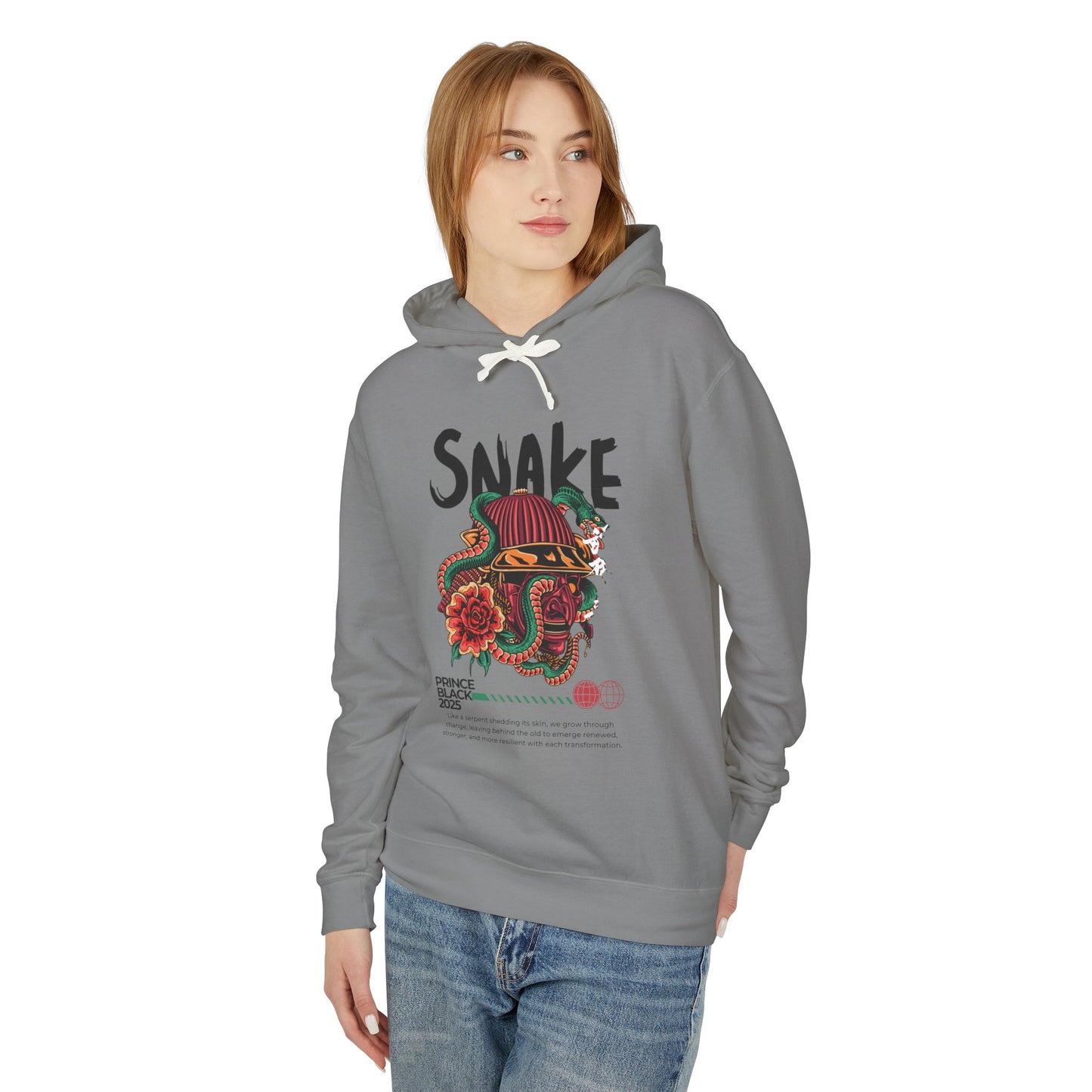 Lightweight Hooded Sweatshirt - 'Prince Black' Graphic Design 