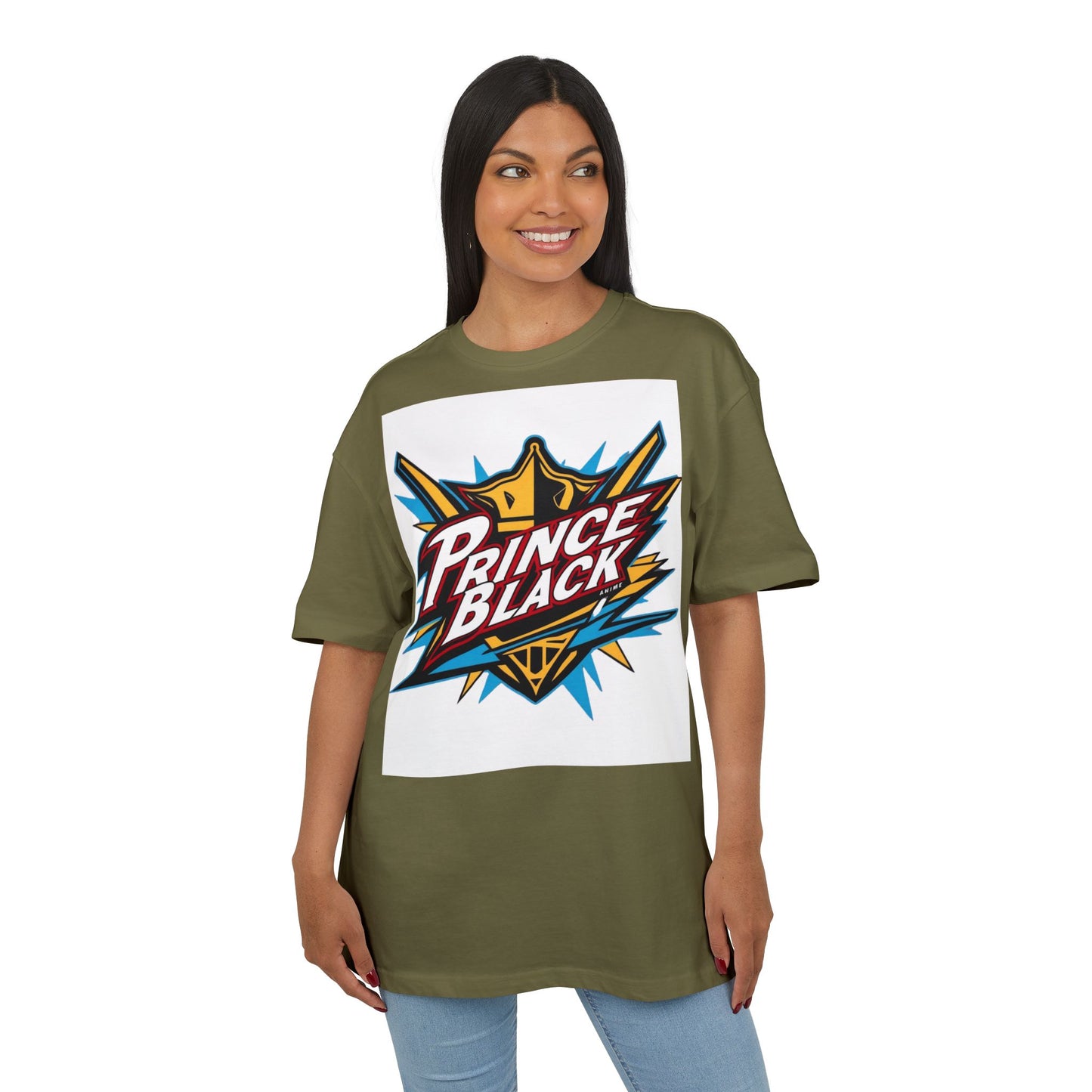 Unisex Oversized Tee - Energetic ‘Prince Black’ Graphic - Casual Streetwear
