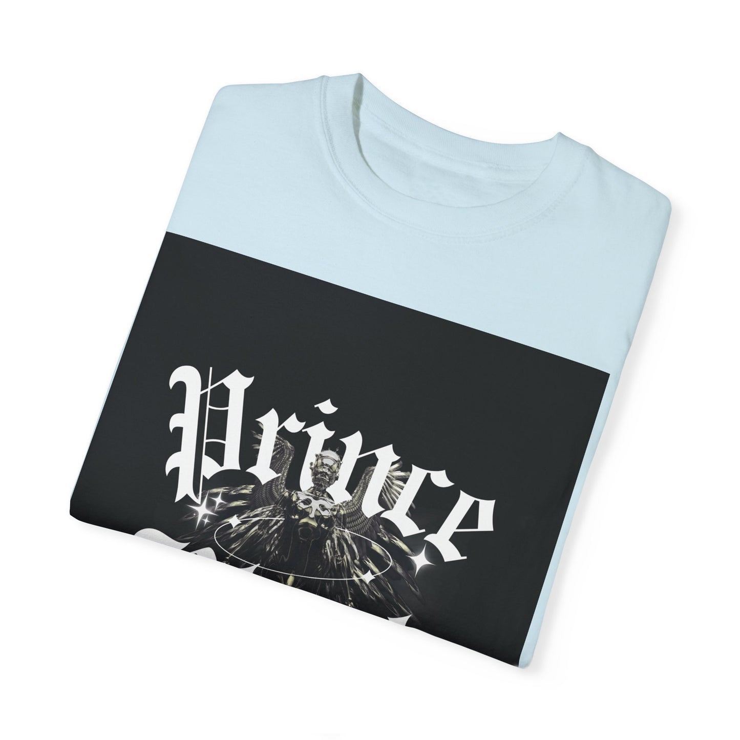 Garment-Dyed T-Shirt - "Prince Black" Graphic Tee - Streetwear Style for Music Lovers