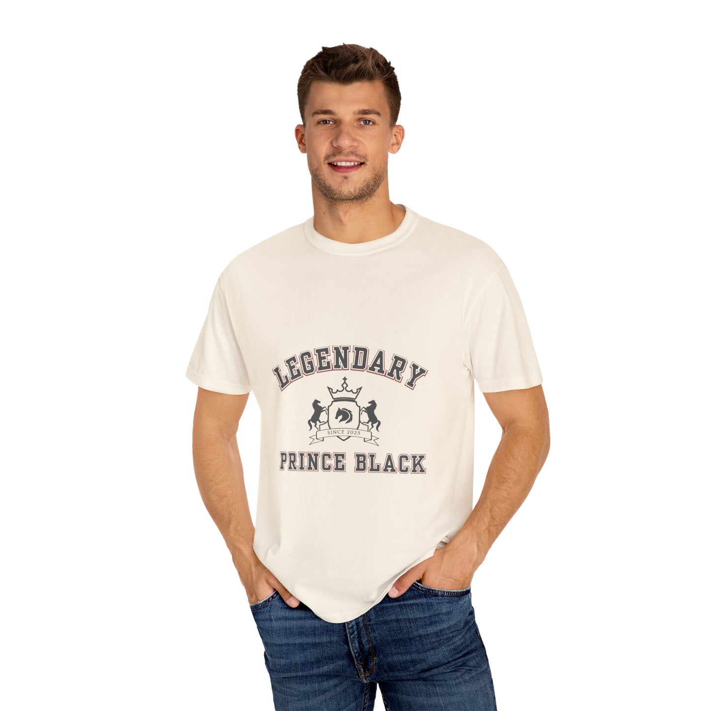 Legendary Prince Black Unisex Garment-Dyed T-Shirt