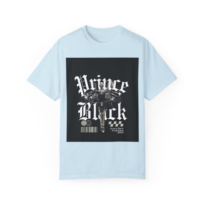 Garment-Dyed T-Shirt - "Prince Black" Graphic Tee - Streetwear Style for Music Lovers