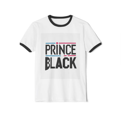 Unisex Cotton Ringer T-Shirt - Trendy 'Prince Black' Design for Casual Wear 