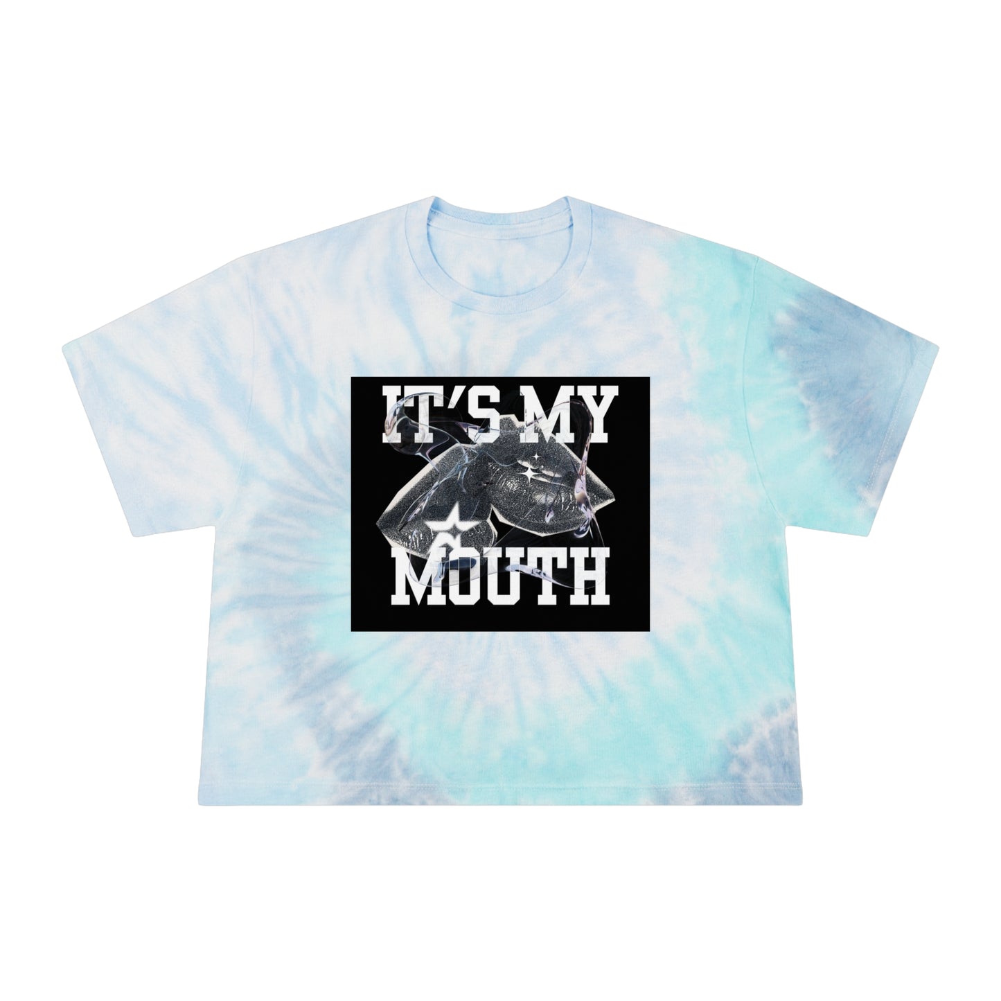 It's My Mouth Tie-Dye Crop Tee for Women - Fun and Stylish Summer Apparel
