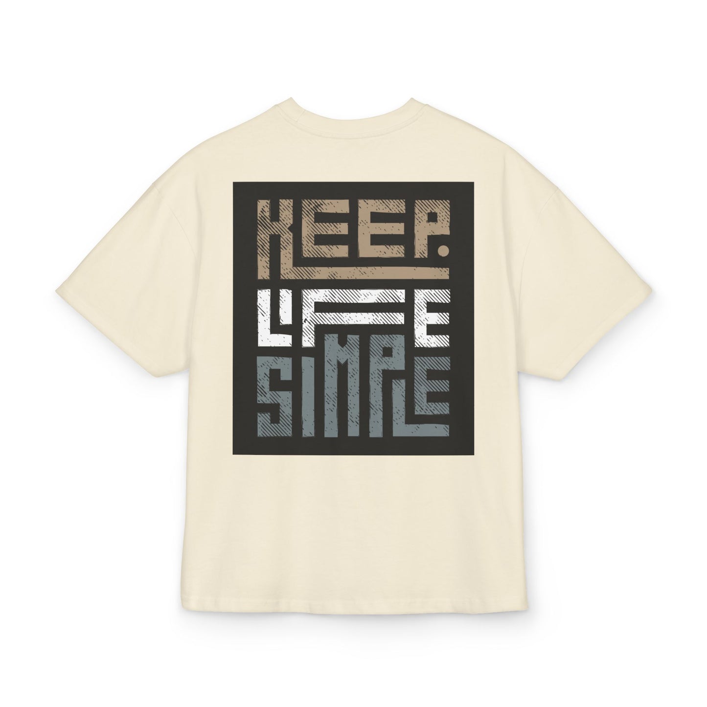 Unisex Keep Life Simple Box Tee - Oversized Cotton T-Shirt