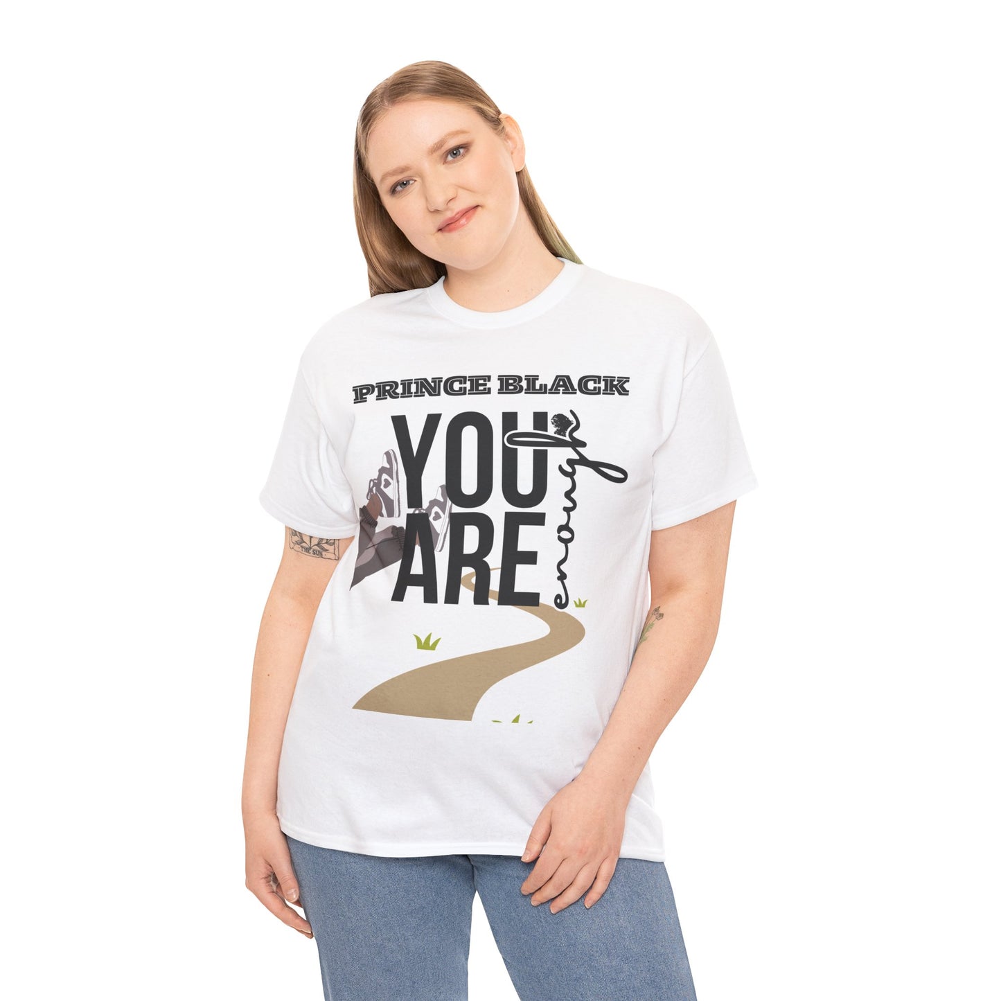 T-shirt unisexe inspirant en coton épais - Motif « You Are Enough » 