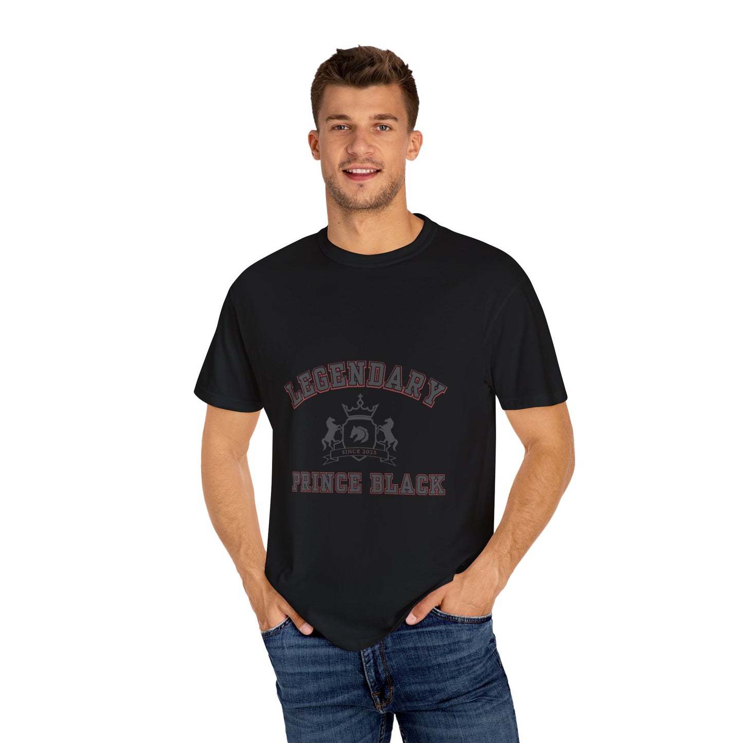 Legendary Prince Black Unisex Garment-Dyed T-Shirt