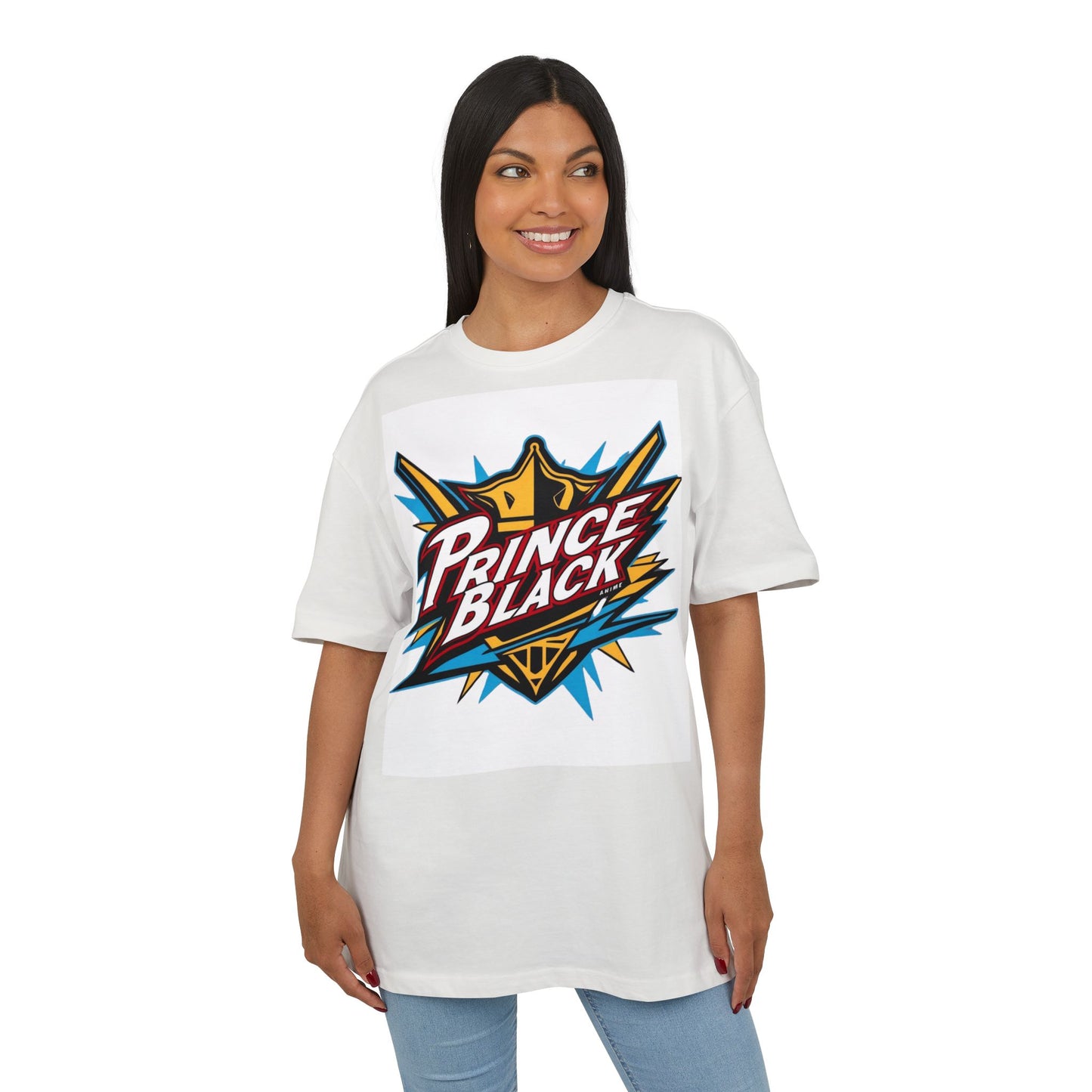 Unisex Oversized Tee - Energetic ‘Prince Black’ Graphic - Casual Streetwear