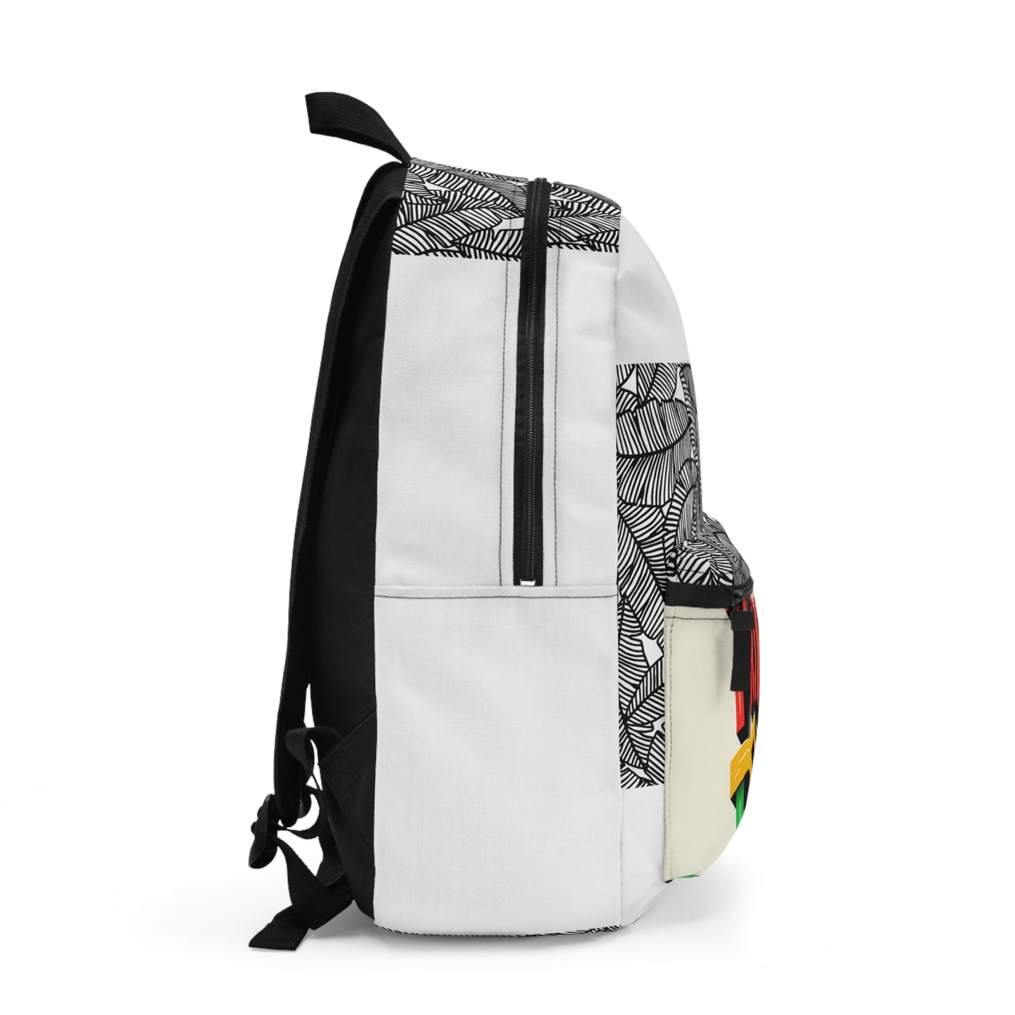 Leafy Graphic Backpack with 'Prince Black' Design - Trendy School & Travel Bag