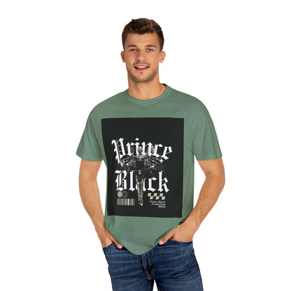 Garment-Dyed T-Shirt - "Prince Black" Graphic Tee - Streetwear Style for Music Lovers