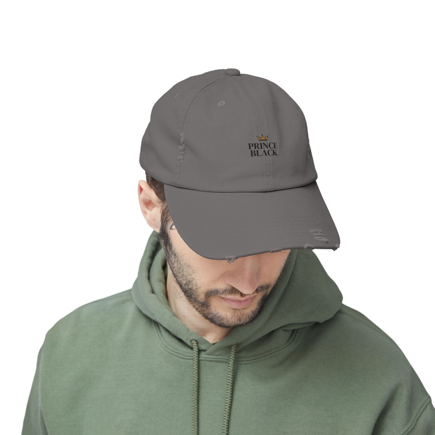Distressed Cap - Stylish Prince Black Baseball Hat