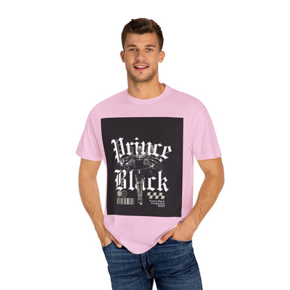 Garment-Dyed T-Shirt - "Prince Black" Graphic Tee - Streetwear Style for Music Lovers