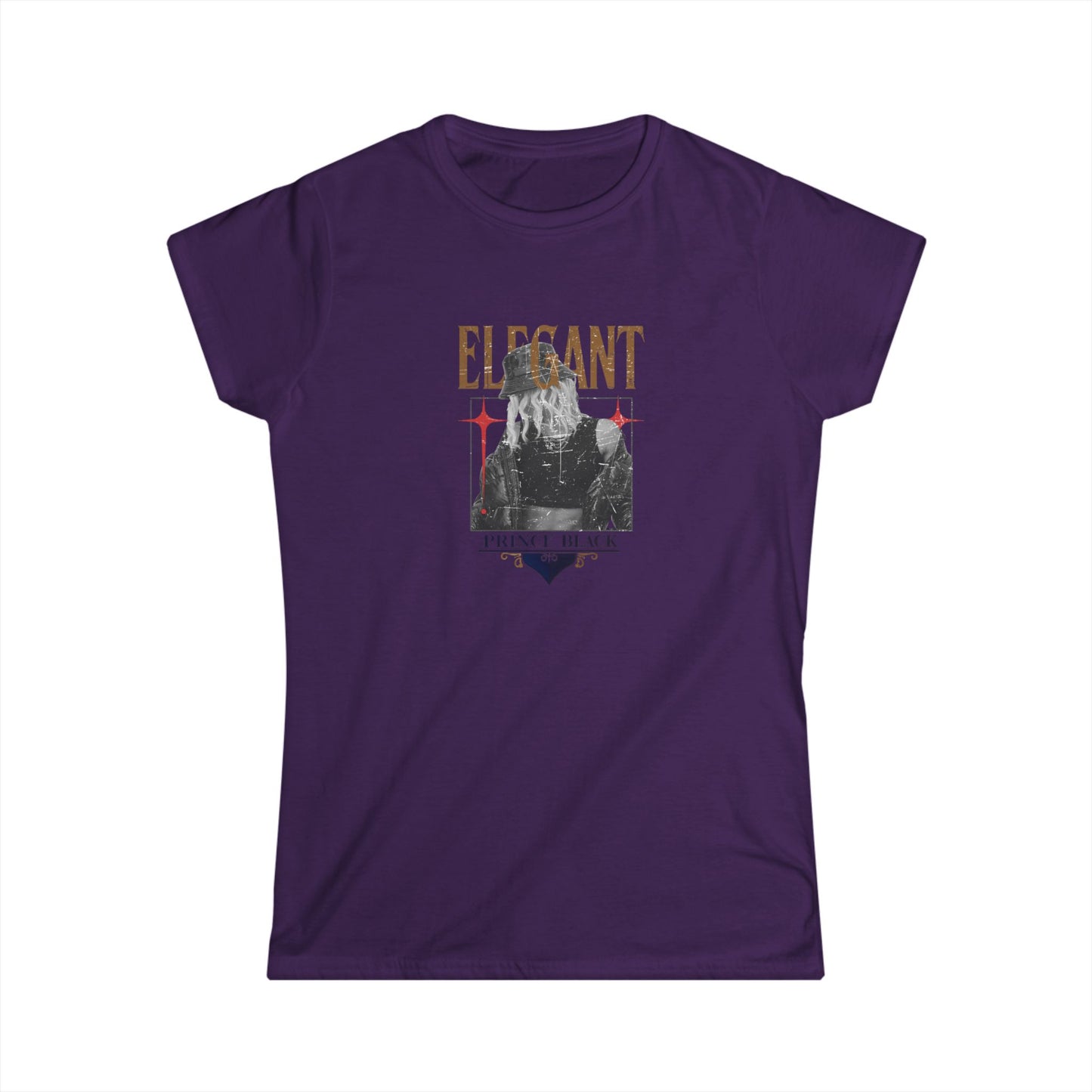 T-shirt élégant et doux pour femme – Mode chic avec motif Prince Black 