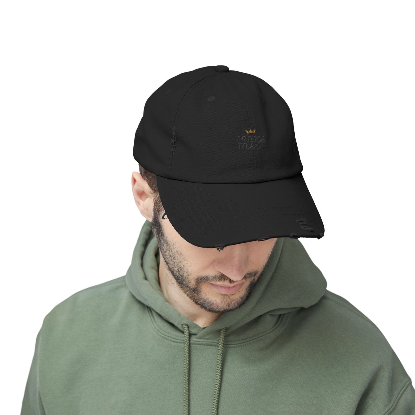 Distressed Cap - Stylish Prince Black Baseball Hat
