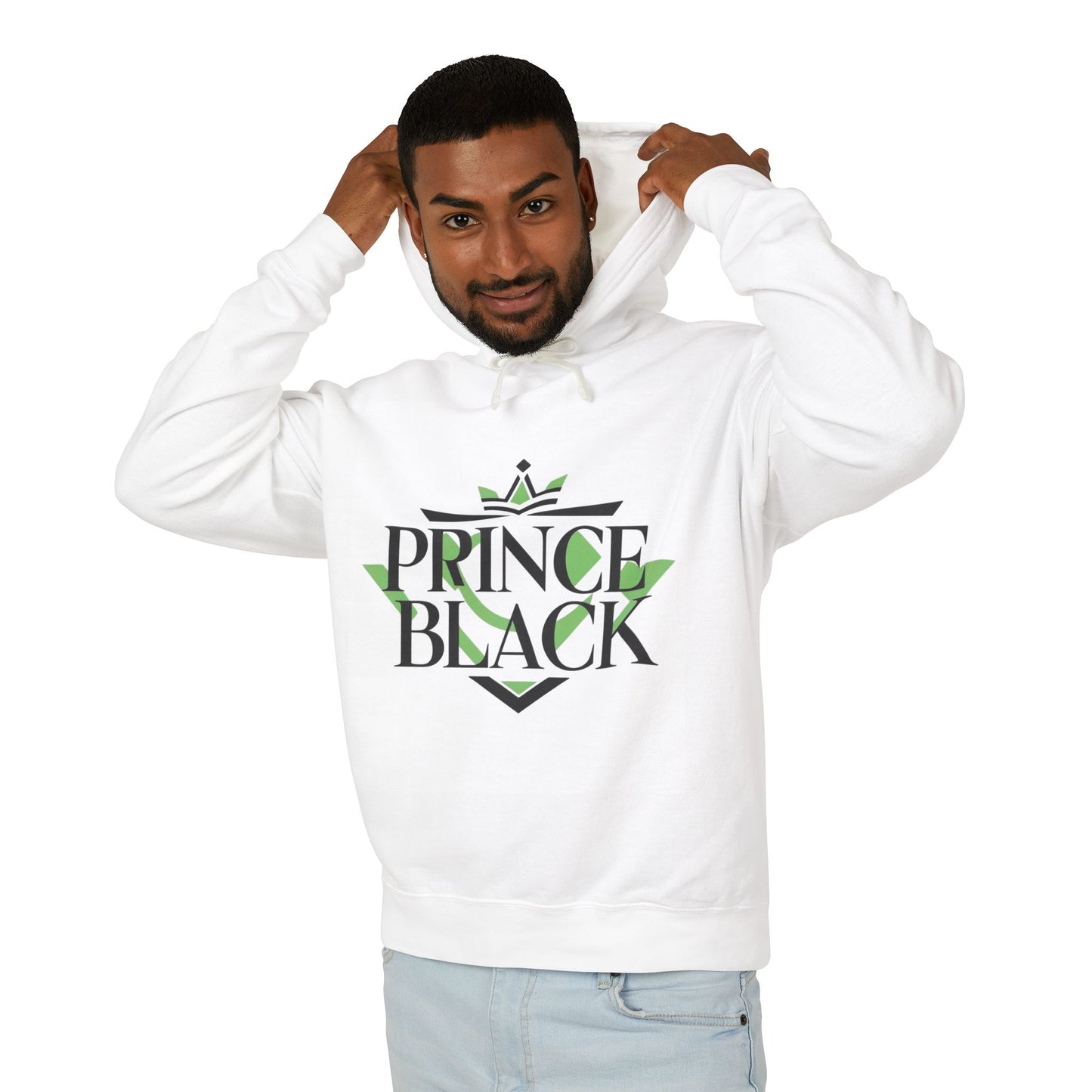 Unisex Lightweight Hooded Sweatshirt - 'Prince Black' Graphic Design