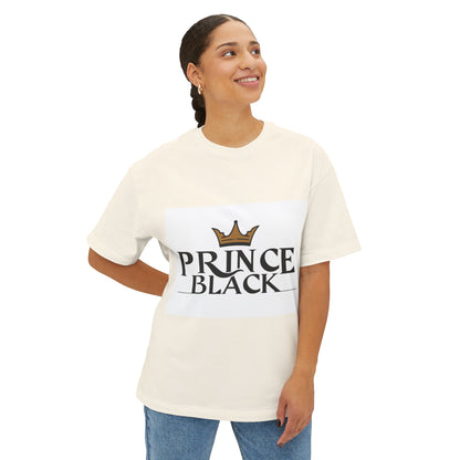 Oversized Boxy Tee - 'Prince Black' Crown Graphic Tee