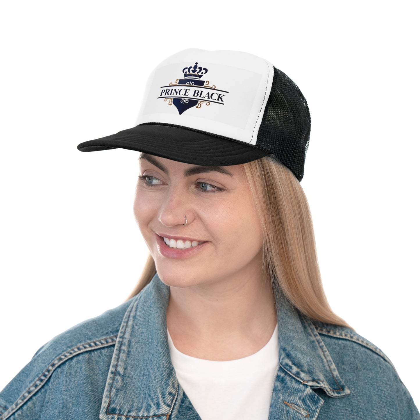Prince Black Trucker Cap - Stylish & Trendy Headwear for Casual Outings