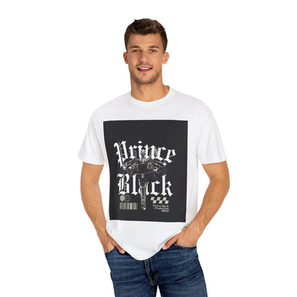 Garment-Dyed T-Shirt - "Prince Black" Graphic Tee - Streetwear Style for Music Lovers