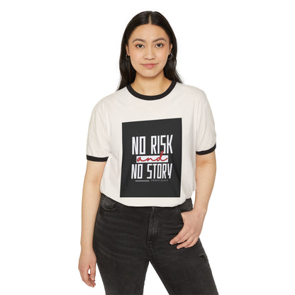 Men Motivational Ringer T-Shirt - "No Risk and No Story"