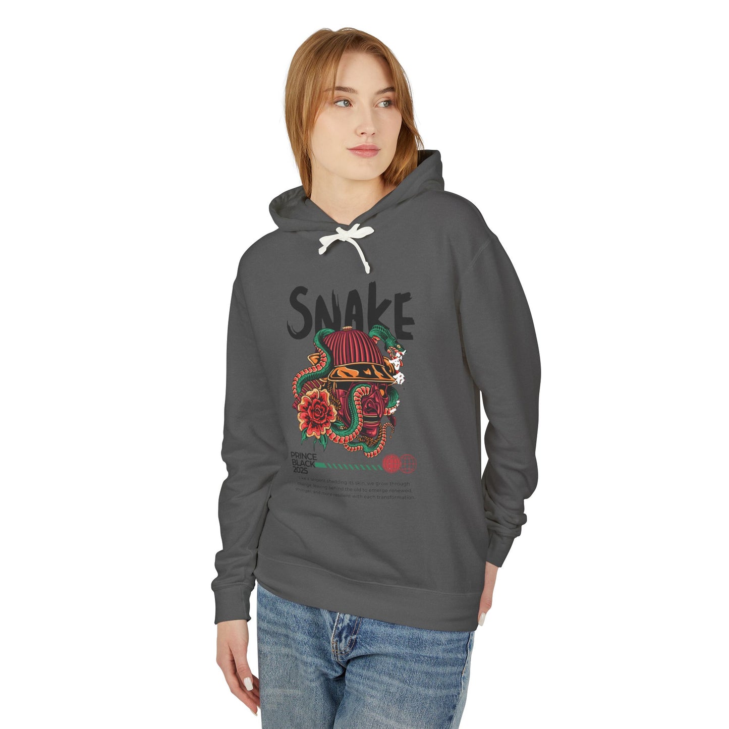 Lightweight Hooded Sweatshirt - 'Prince Black' Graphic Design 