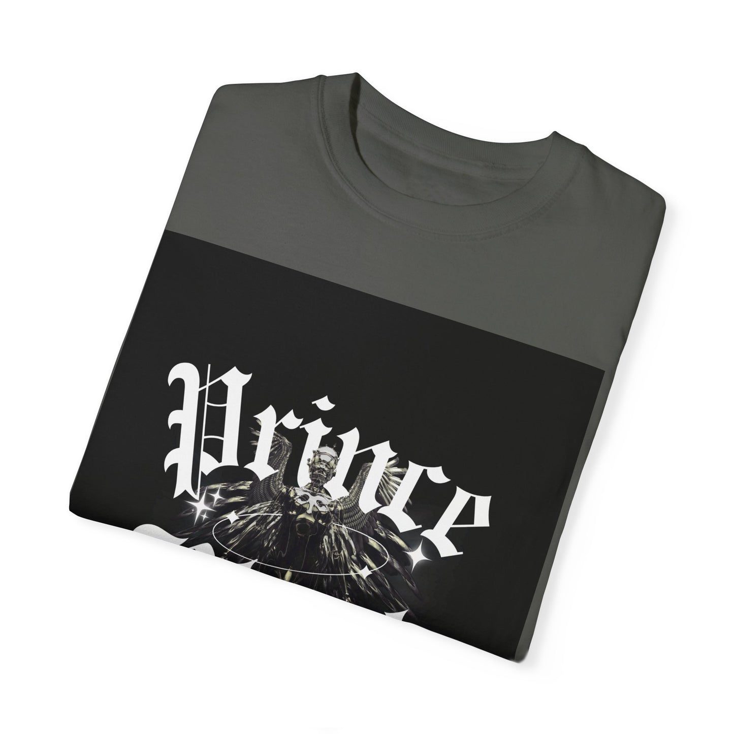 Garment-Dyed T-Shirt - "Prince Black" Graphic Tee - Streetwear Style for Music Lovers