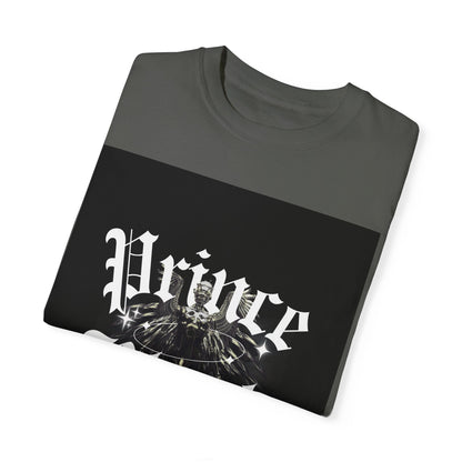 Garment-Dyed T-Shirt - "Prince Black" Graphic Tee - Streetwear Style for Music Lovers
